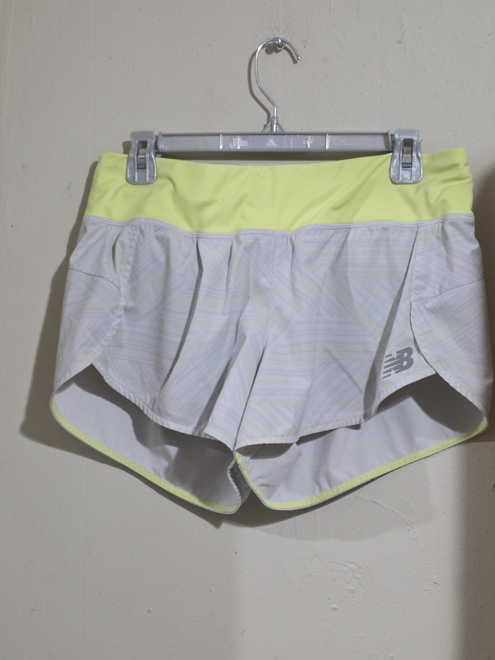 New Balance Women’s Neon Yellow Gray Running Shorts Size M